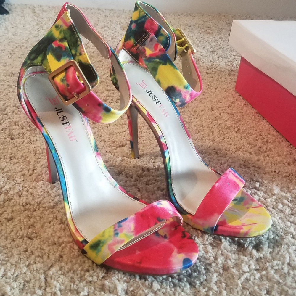 Women's Floral Open Toe Heeled Sandal